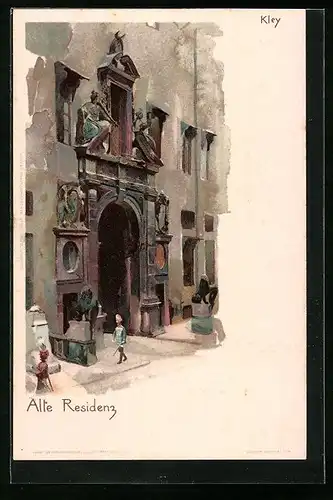 Künstler-AK Heinrich Kley: München, Alte Residenz