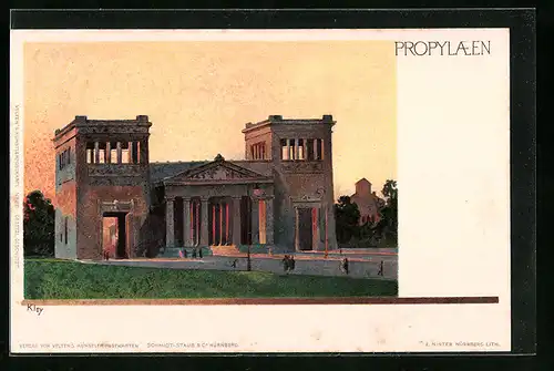 Künstler-AK Heinrich Kley: München, Propyläen