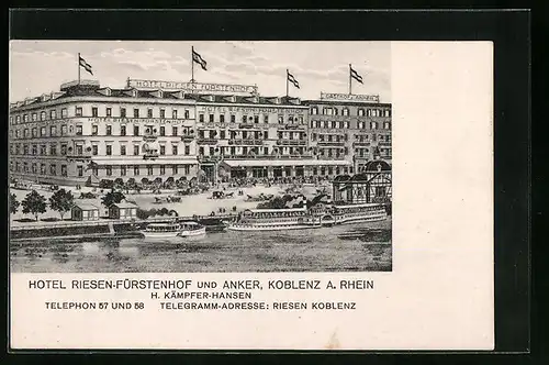 AK Koblenz a. Rhein, Hotel Riesen-Fürstenhof und Gasthof Anker