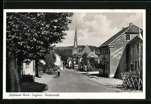 AK Much-Siegkreis, Hauptstrasse mit Kirche
