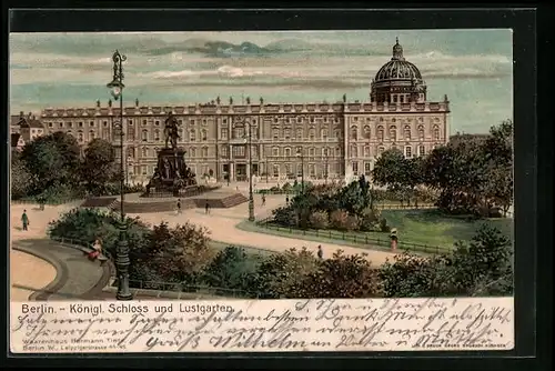 Lithographie Berlin, Königl. Schloss und Lustgarten