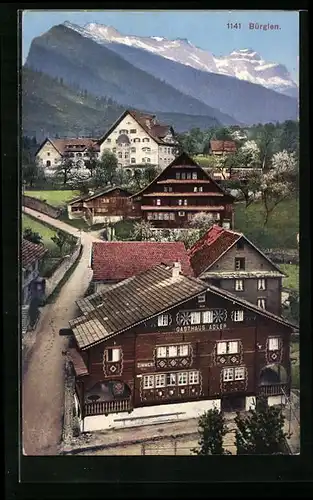 AK Bürglen, Strassenpartie mit Gasthaus Adler
