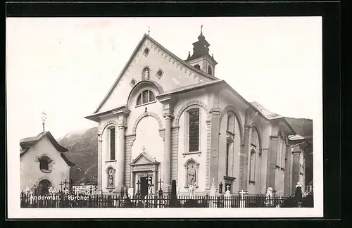 AK Andermatt, Kirche mit Kirchhof
