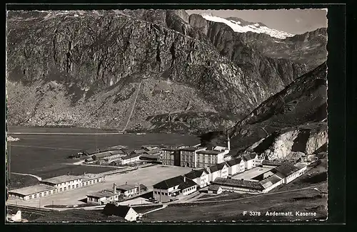 AK Andermatt, Kaserne aus der Vogelschau