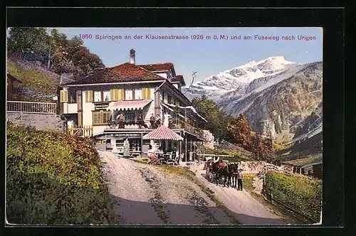 AK Spiringen, Gasthaus St. Anton und Kutsche