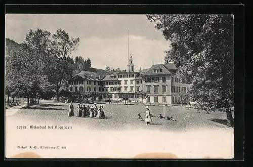 AK Weissbad bei Appenzell, Ringelreihen auf einer Wiese