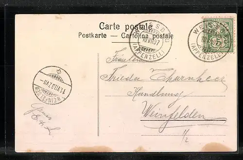 AK Weissbad bei Appenzell, Ringelreihen auf einer Wiese