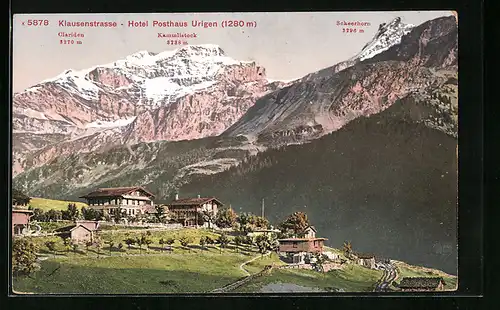 AK Urigen, Gesamtansicht mit Hotel Posthaus