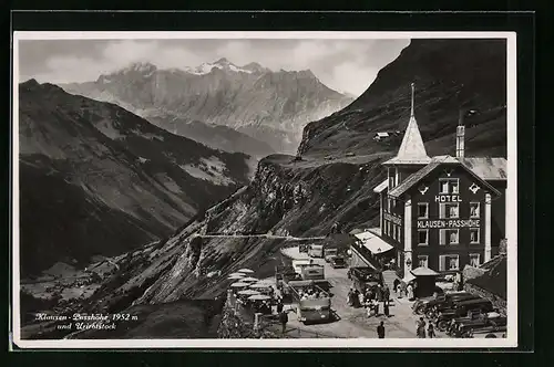 AK Klausenpass, Hotel Klausen-Passhöhe mit Urirotstock
