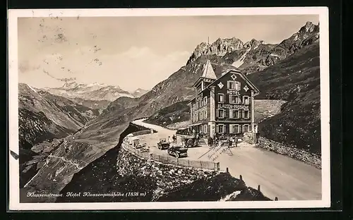 AK Klausenpass, am Hotel Klausen-Passhöhe