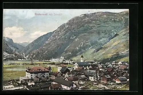 AK Andermatt, Gesamtansicht mit dem Stöckli