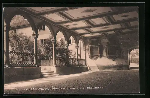 AK Schaffhausen, Münster, Eingang zum Kreuzgang