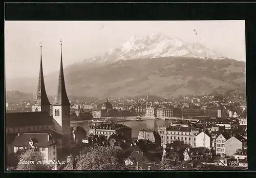 AK Luzern, Totale mit Blick auf den Pilatus