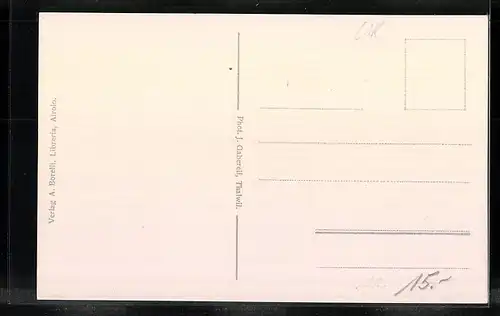AK Andermatt, Ortspartie mit Bätzberg im Winter