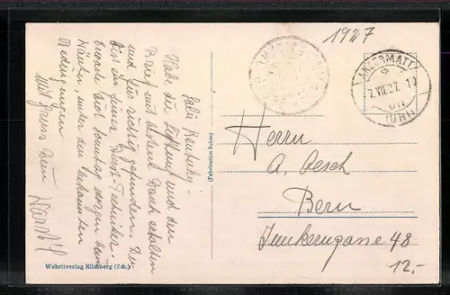 AK Andermatt, Totale mit Gebirgswand