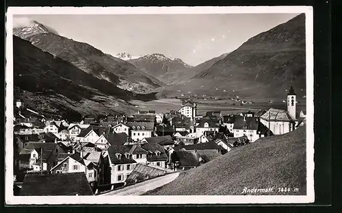 AK Andermatt, Panorama vom Berg aus gesehen