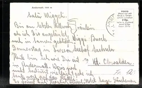 AK Andermatt, Panorama vom Berg aus gesehen