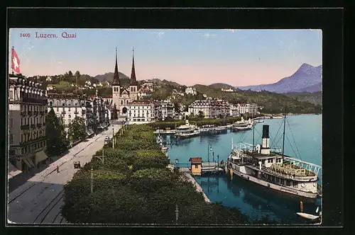 AK Luzern, Quai mit Anlegestelle