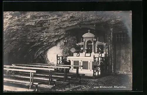 AK Appenzell, Altarhöhle im Wildkirchli