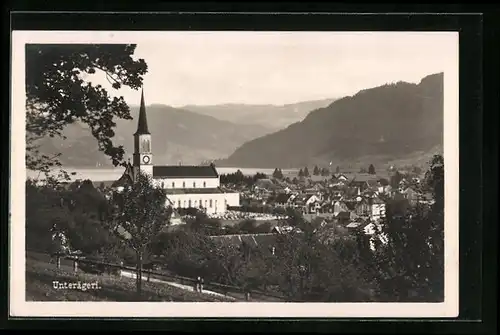 AK Unterägeri, Gesamtansicht mit Kirche