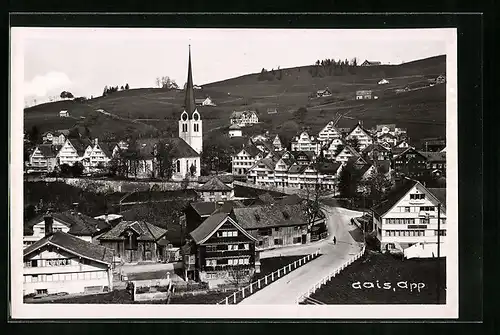 AK Gais, Teilansicht mit Kirche