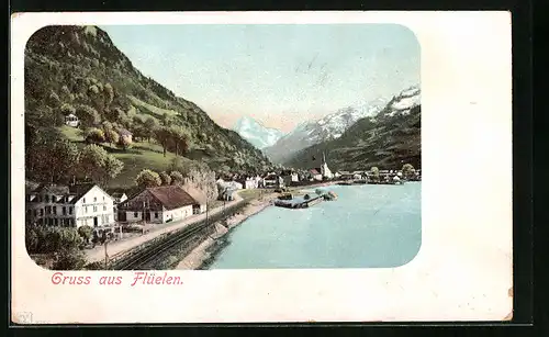 AK Flüelen, Partie am Seeufer