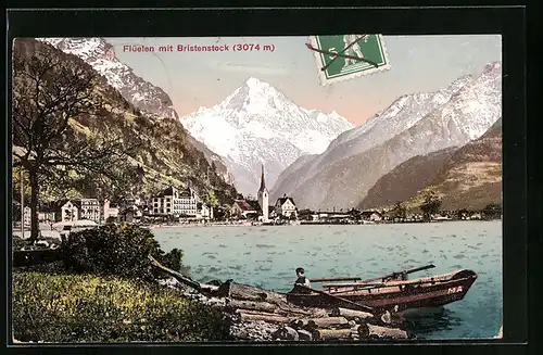 AK Flüelen, Gesamtansicht mit Bristenstock