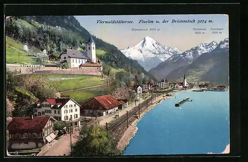 AK Flüelen, Ortspartie am Vierwaldstättersee