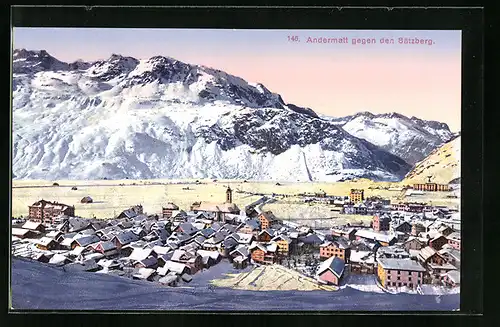 AK Andermatt, Totale gegen den Sätzberg im Winter