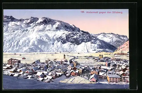 AK Andermatt, Totale gegen den Sätzberg im Winter