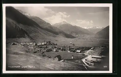 AK Andermatt, Panorama mit Blick auf die Furka