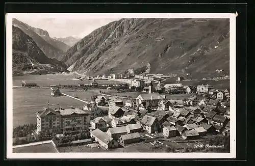 AK Andermatt, Panoramablick aus der Vogelschau