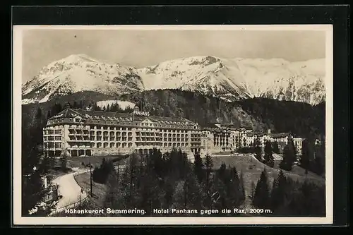 AK Semmering, Hotel Panhans gegen die Rax