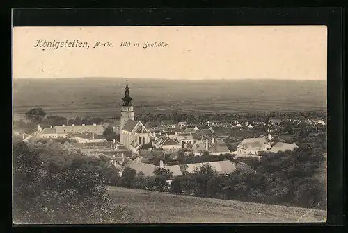 AK Königstetten, Ortsansicht mit Fernblick