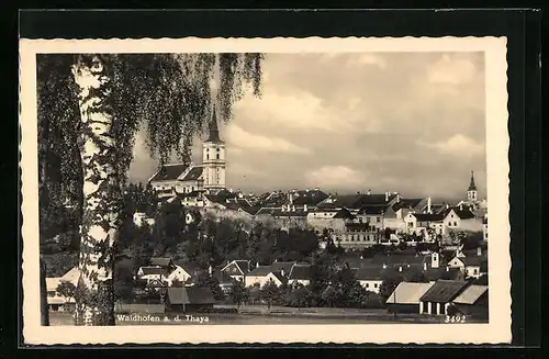 AK Waidhofen /Thaya, Teilansicht mit Kirche