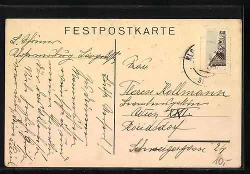 Künstler-AK Klosterneuburg, Teilansicht, Wappen - Karte zur 88-Jahrfeier 1936