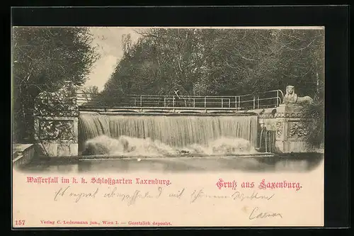 AK Laxenburg, Wasserfall im Schlossgarten