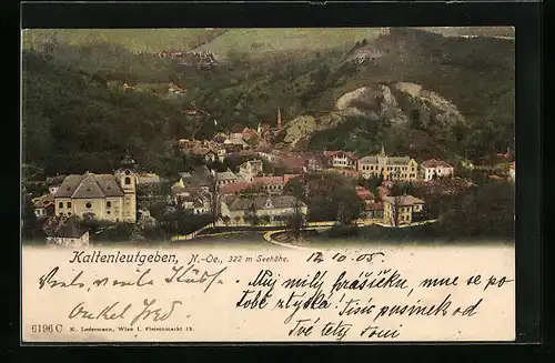 AK Kaltenleutgeben, Ortsansicht aus der Vogelschau