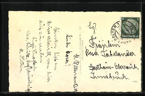 AK St. Pölten, Teilansicht aus der Vogelschau mit Strasse