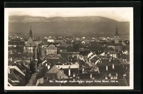 AK Wr. Neustadt, Teilansicht gegen Hohe Wand