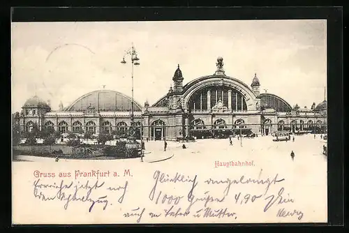 AK Frankfurt / Main, Vorderansicht vom Hauptbahnhof