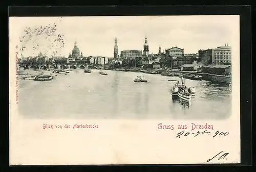 AK Dresden, Blick von der Marienkirche auf die Stadt