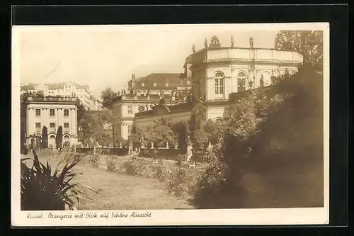 AK Kassel, Orangerie mit Blick auf Schöne Aussicht