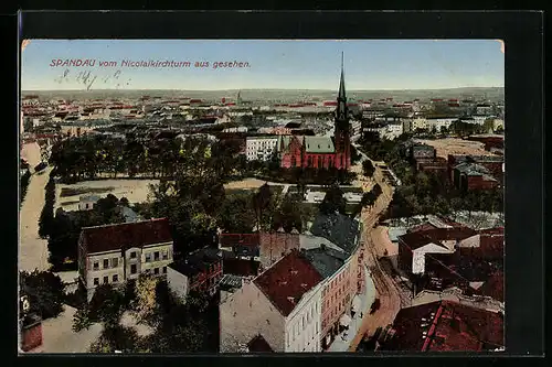 AK Berlin-Spandau, Ortsansicht vom Nicolaiturm aus gesehen