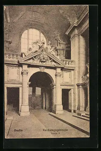 AK Berlin, Reichstagsgebäude, Portal