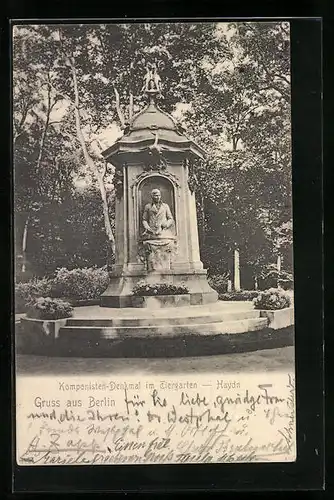 AK Berlin, Komponisten-Denkmal im Tiergarten, Haydn