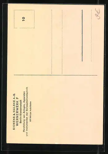 AK Berlin-Siemensstadt, Siemens & Halske AG, Wernerwerk F