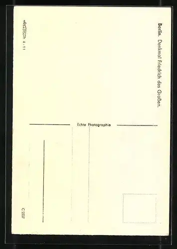 AK Berlin, Denkmal Friedrich des Grossen