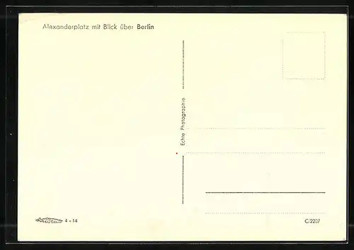 AK Berlin, Alexanderplatz mit Blick über den Ort