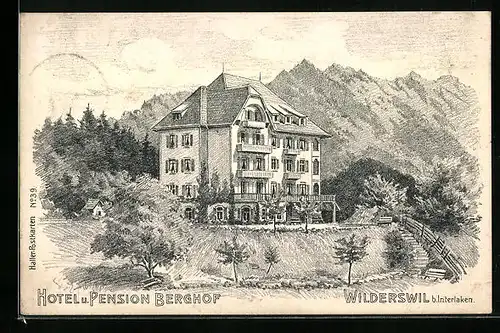 AK Wilderswil, Hotel und Pension Berghof mit Garten